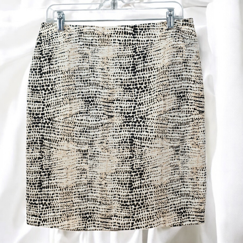 Valerie Bertinelli Pencil Skirt Animal Print Career Office Wear Woman 10 Lined